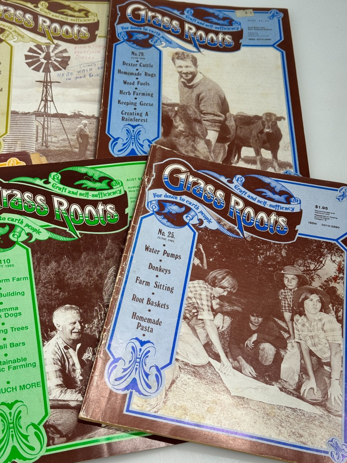 10 x Grass Roots Magazines Various Dates 1980s Self Sufficiency Farming