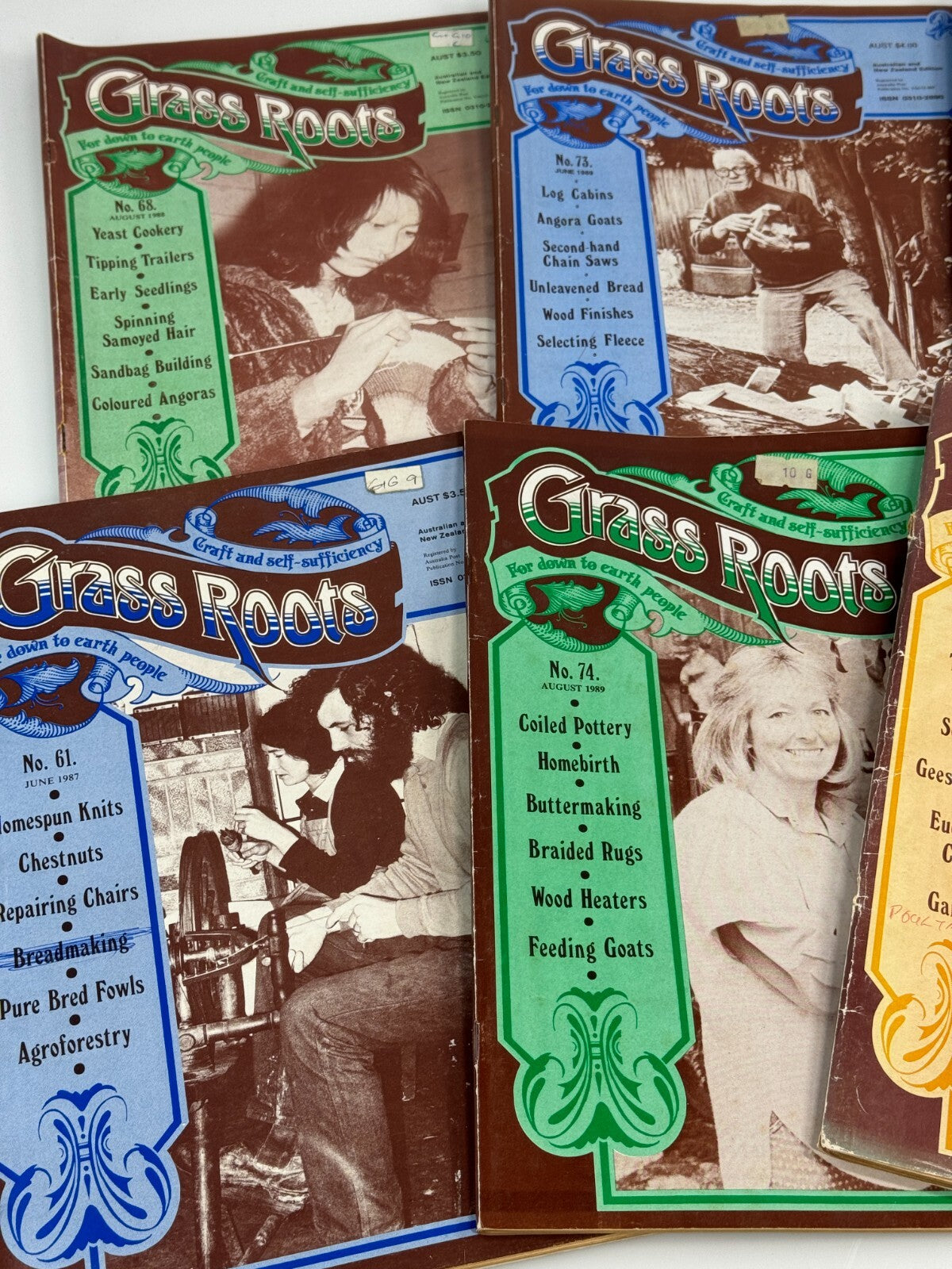 10 x Grass Roots Magazines Various Dates 1980s Self Sufficiency Farming