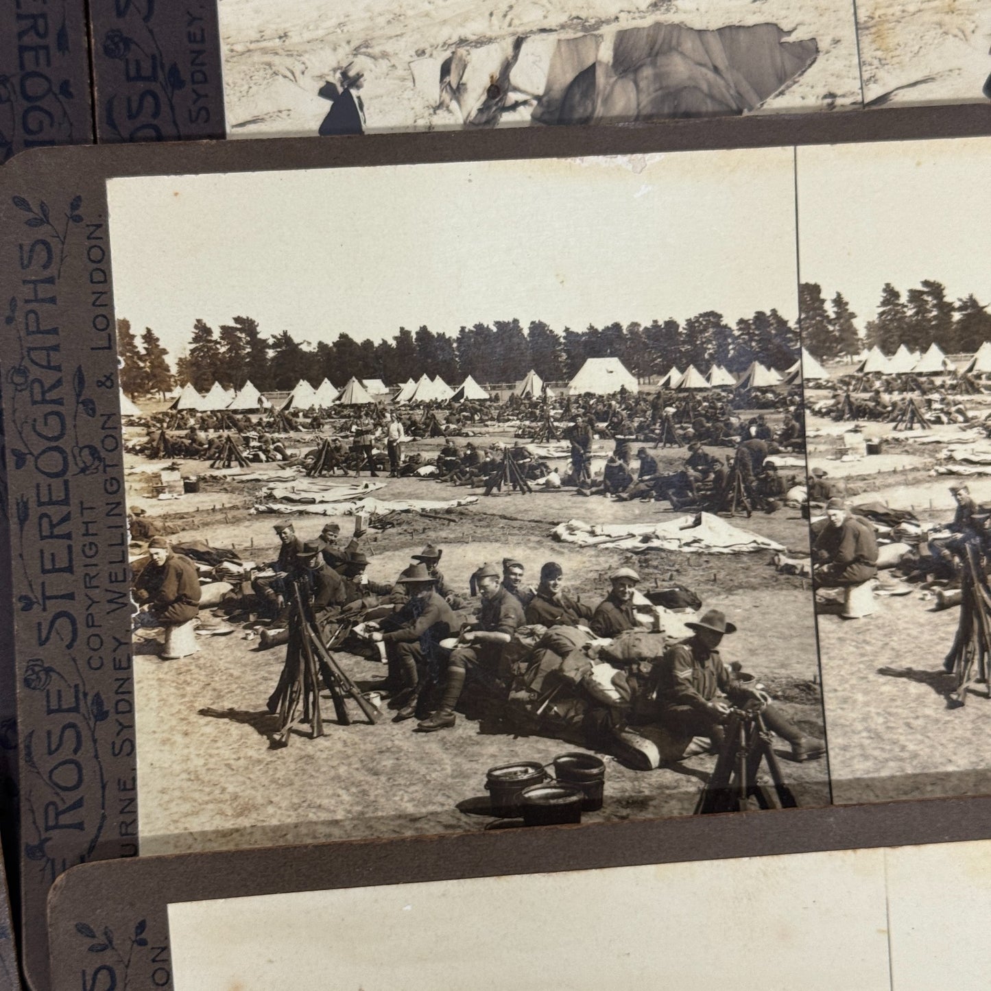 1910s Rose Stereographs - Old Photographs - Boxed Lot - Australian Military WWI