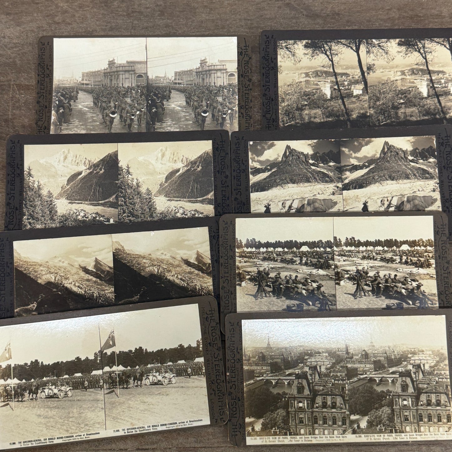1910s Rose Stereographs - Old Photographs - Boxed Lot - Australian Military WWI