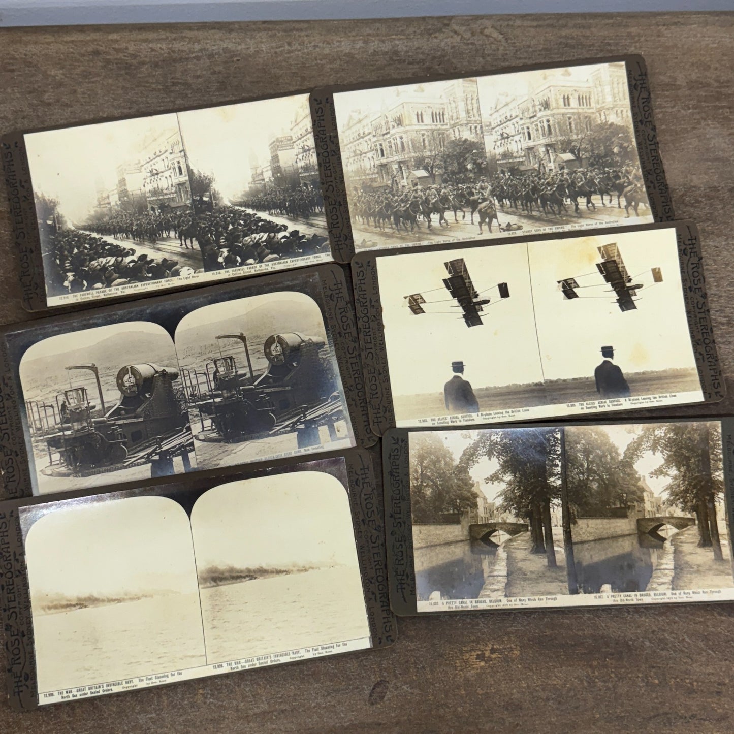 1910s Rose Stereographs - Old Photographs - Boxed Lot - Australian Military WWI