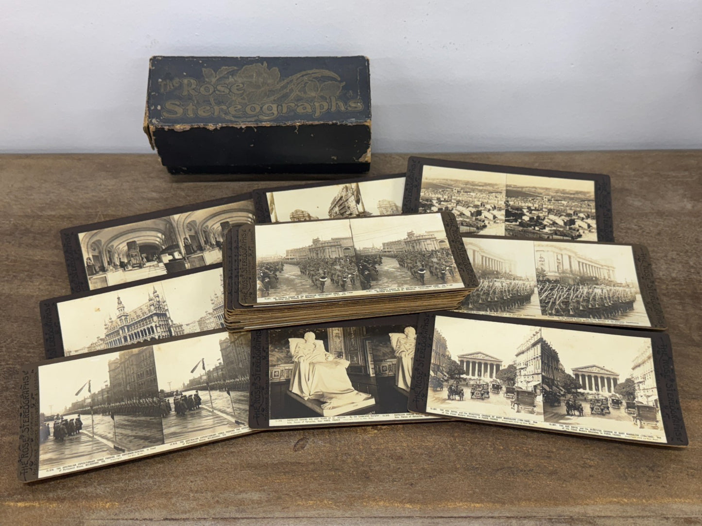 1910s Rose Stereographs - Old Photographs - Boxed Lot - Australian Military WWI